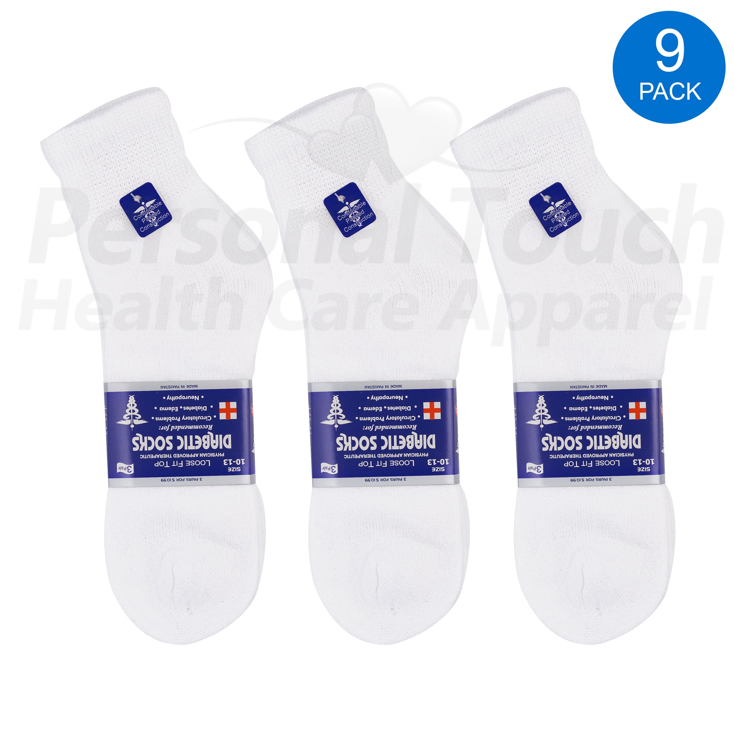 Diabetic Quarter Socks for Men & Women Physicians Approved Socks, 9