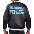 thumbnail image 3 of Men's Starter Black Carolina Panthers Printed Team Logo Satin Varsity Full-Snap Jacket, 3 of 3