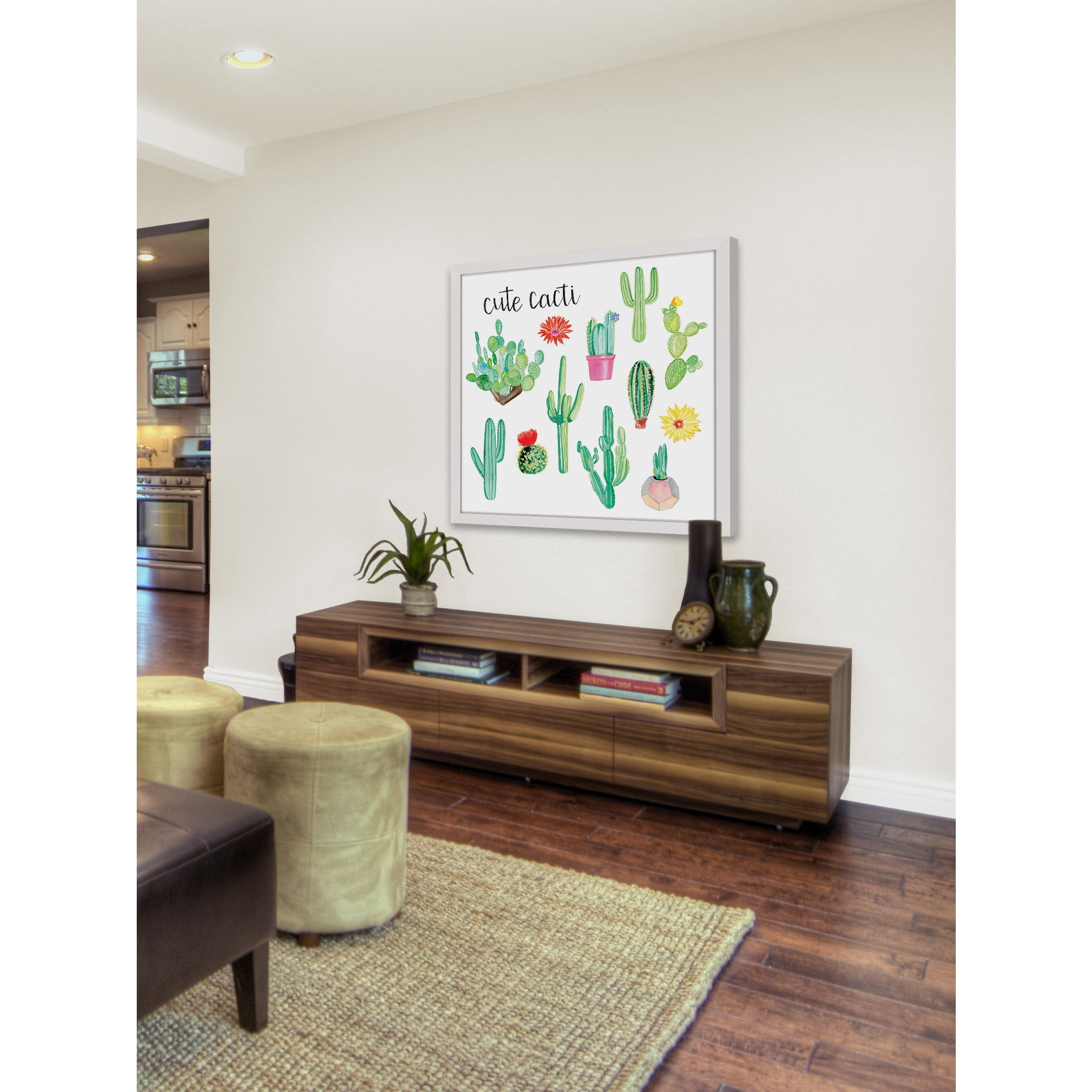 Marmont Hill "Cute Cacti" by Molly Rosner Framed Painting Print