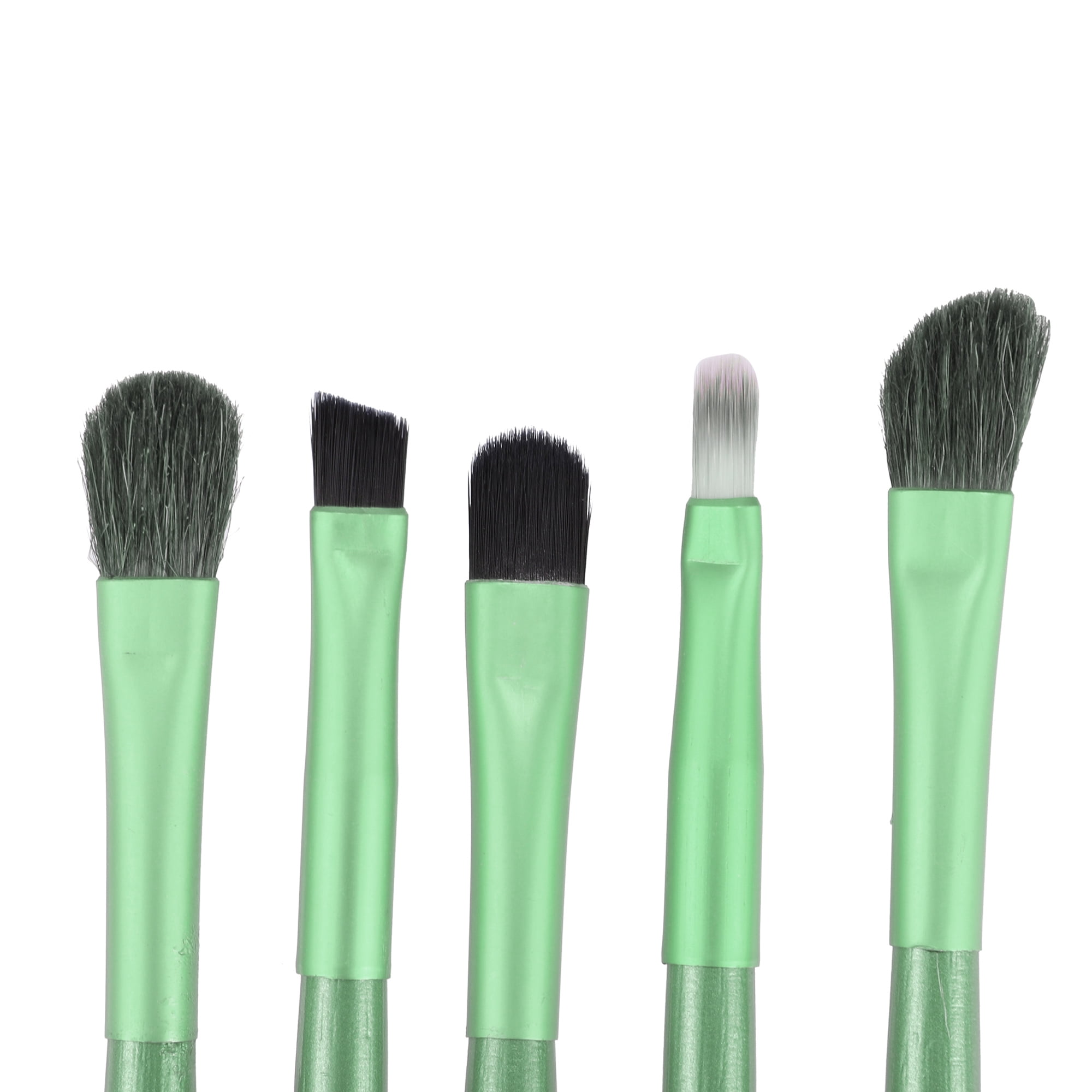 Unique Bargains 5 Pcs Makeup Brush Set for Vacation Green