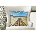 thumbnail image 4 of Ambesonne Beach Throw Pillow Cover 2 Pack, Perdido Beach Long Pier, 18", Cream Blue, 4 of 6