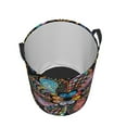 thumbnail image 3 of Mandala Zentangle Floral Laundry Basket Organizer Collapsible, Bathroom Dirty Clothes Basket Laundry Hamper, Medium, 3 of 8