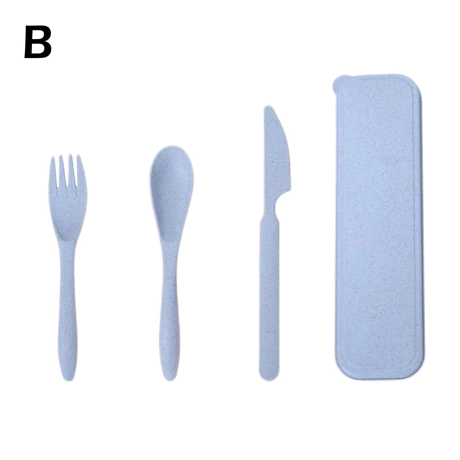 Travel Hike Camping Utensil Set+Case Portable Flatware Fork Z1 Reusable