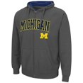 thumbnail image 2 of Men's Colosseum Charcoal Michigan Wolverines Arch & Logo 3.0 Full-Zip Hoodie, 2 of 3