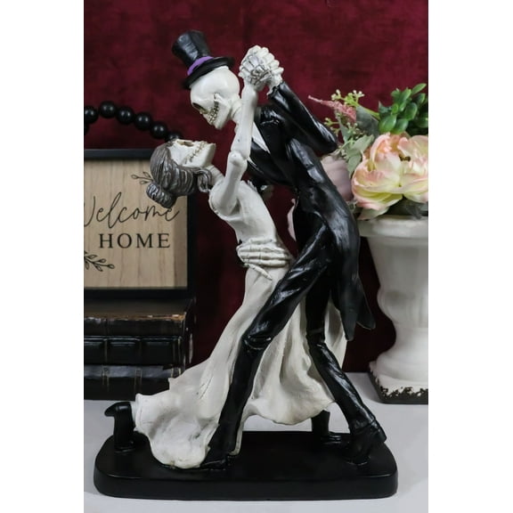 Day of The Dead Voxtrot Wedding Dance Skeletons Bride and Groom Couple Figurine