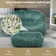 thumbnail image 2 of Bean Bag Sofa Chair, Cozy Floor Sofa with Ottoman, Bean Bag Chairs Accent Sofa Chair for Living Room Bedroom Apartment Gaming Reading Relaxing, Mint Green, 2 of 8