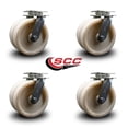 thumbnail image 2 of 8 Inch Dual Nylon Wheels Swivel Casters Set with Ball Bearings Service Caster, 2 of 2