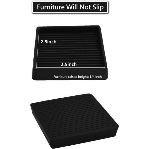 8 PCS Furniture Coasters for Hardwood Floors, 2.5inch Rubber Furniture Pads  Non Slip, Round Furniture Caster Cups, Couch Stoppers to Prevent Sliding