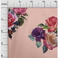 thumbnail image 1 of oneOone Polyester Lycra Fabric Leaves & Rose Watercolor Print Sewing Fabric BTY 56 Inch Wide, 1 of 4