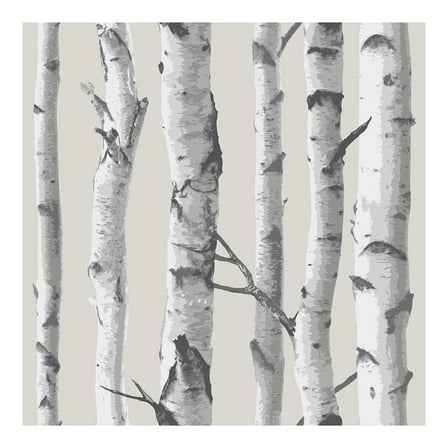 NuWallpaper Multicolor Birch Tree Vinyl Peel And Stick Wallpaper, 216-in by 20.5-in, 30.75 sq. ft.