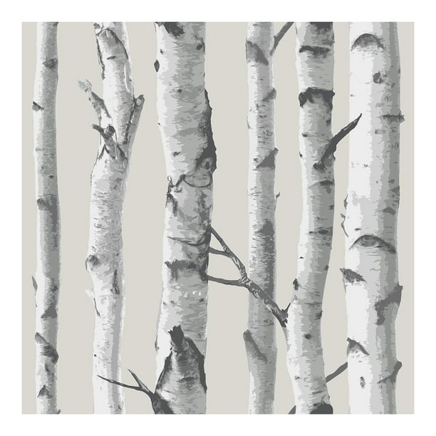 Nuwallpaper Birch Tree Peel & Stick Wallpaper 