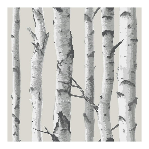 Nuwallpaper Birch Tree Peel & Stick Wallpaper Nuwallpaper Birch Tree Peel & Stick Wallpaper