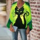 thumbnail image 2 of Mujer Otoño Invierno Casual Sexy Moda Camisa Halloween Impreso Manga Larga Puff Cuello V Jersey Top Fridja fjkfkj7722, 2 of 6