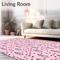 thumbnail image 2 of ODIKA 4'x6' Machine Washable Non-Slip Area Rug, Frosted Pine Snowflake with Winter Berry Accents High Traffic Rug with Pad, Pink, 629994, 2 of 8