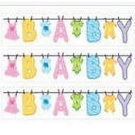 Baby Clothesline Edible Photo Cake Border Decoration