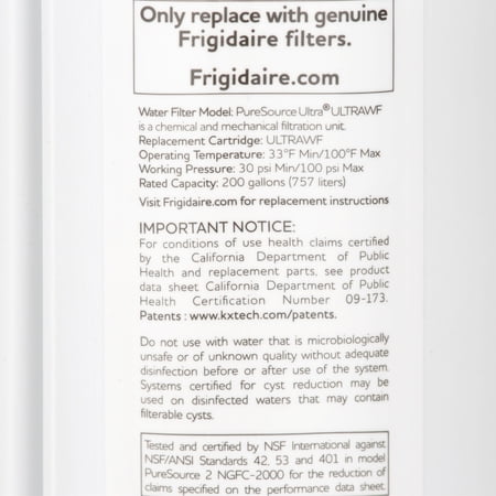ULTRAWF FRIGIDAIRE REFRIGERATOR WATER FILTER