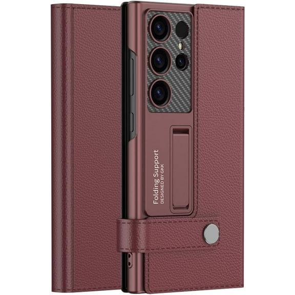 for Samsung Galaxy s24 Ultra Case [with Card Holder] Wallet Case Flip Cover Kickstand Leather Magnetic Funda para S 24 Ultra 6.8 '' 5G 2024 Best Phone Cases Red