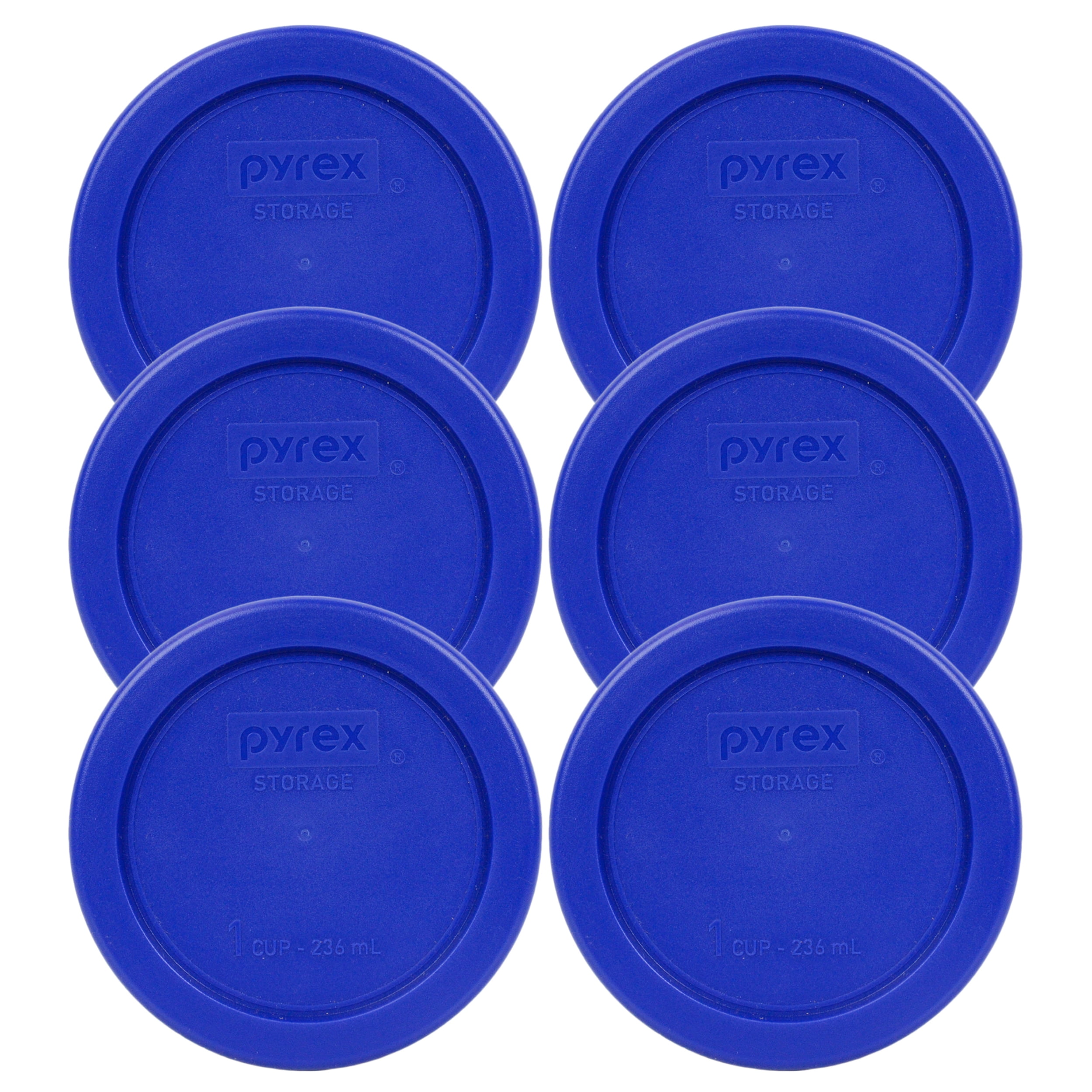 6 Colors Pyrex 7200-PC Round 2-Cup Storage Lids for Glass Bowls