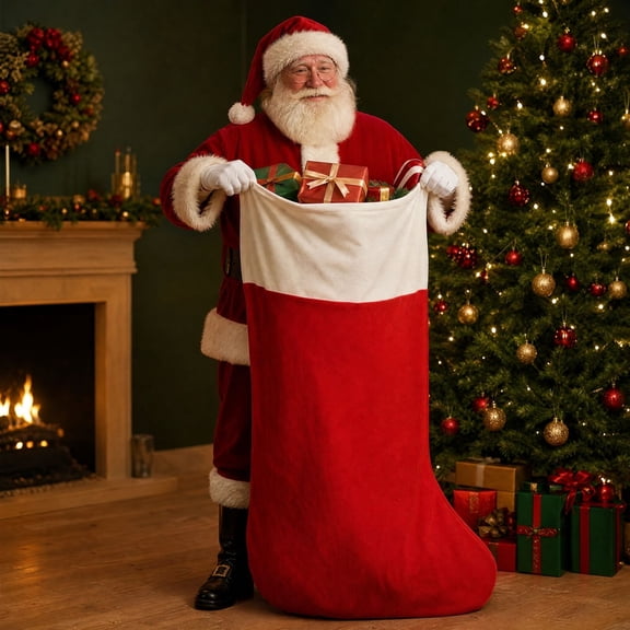 LEFXSMR 59.06" Christmas Stockings, Extra Large Stockings Christmas Decorations, Giant Christmas Stocking for Decorative Supplies Gifts Storage
