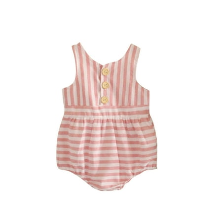 

Baby Girls Summer Clothes Cute Baby Clothes Girls Baby Striped Clothes Bodysuit Boys Sleeveless Romper Girls Romper&Jumpsuit Baby Girl Size 3 Months