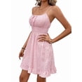 thumbnail image 5 of Women's Sleeveless Boho Spaghetti Strap Sundress High Waist Dress for Beach Vacation Pink XL, 5 of 10