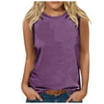 thumbnail image 1 of HBFAGFB Débardeurs d'Été pour Femmes Mode Col Rond Sans Manches T-Shirts Gilet Polyvalent Violet Taille m, 1 of 4