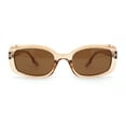 thumbnail image 2 of Womens Mod Rectangle Iconic Fashion Plastic Sunglasses Peach Brown, 2 of 4