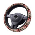 thumbnail image 3 of DouZhe Red and Black Wall Plaid Prints Steering Wheel Cover, Universal 15 inch Anti-Slip Odorless Elastic Car Steering Wheels Cover for Women Men, 3 of 7