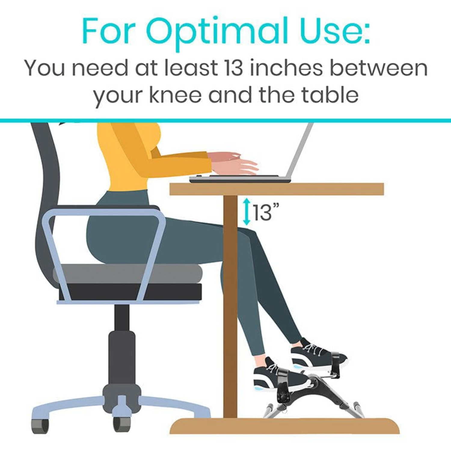 Vive Folding Pedal Exerciser – Mini Under-Desk Exercise Bike, Portable Peddler Machine