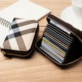 thumbnail image 2 of Plaid Pattern Credit Card Holder, Stylish Zipper Around Coin Purse, Faux Leather Shorts Wallet Unisex Bag For Daily Use, 2 of 6