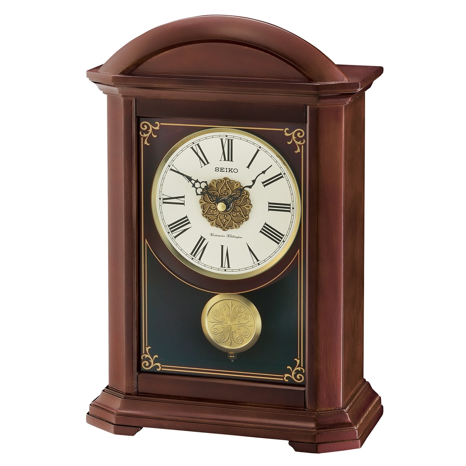 Seiko Windsor Pendulum Mantel Clock, Brown, Analog, Quartz, QXQ030BLH