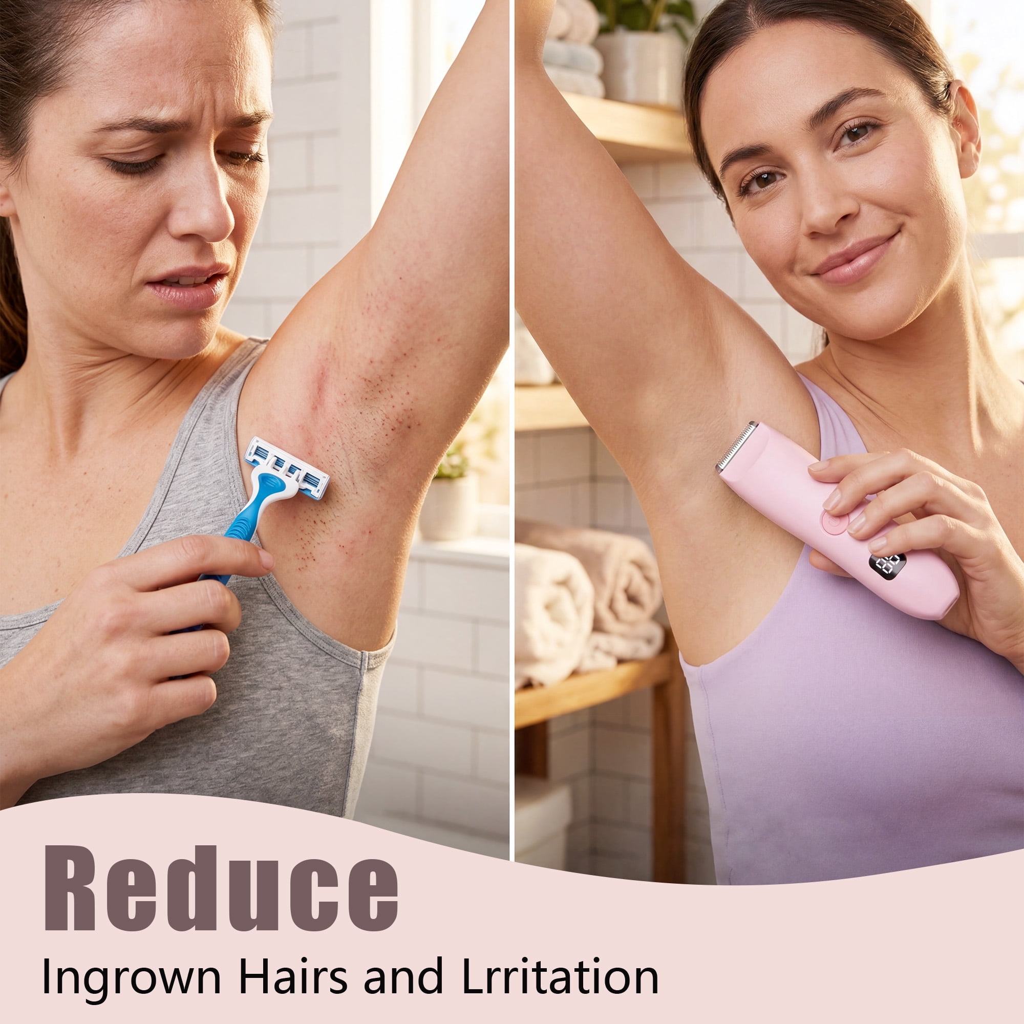 Cshidworld Women Electric Shaver, Waterproof IPX6 Painless Body