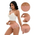 thumbnail image 3 of Unique Bargains Women's Full-Coverage Panties Lace Trim High Waist Briefs L Camel, 3 of 6