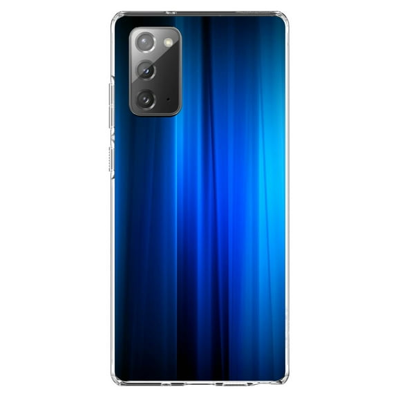 DistinctInk Clear Shockproof Hybrid Case for Galaxy Note 20 ULTRA (6.9" Screen) - TPU Bumper, Acrylic Back, Tempered Glass Screen Protector - Bright Blue Curtain