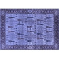 thumbnail image 1 of Ahgly Company Machine Washable Indoor Rectangle Oriental Blue Industrial Area Rugs, 4' x 6', 1 of 4