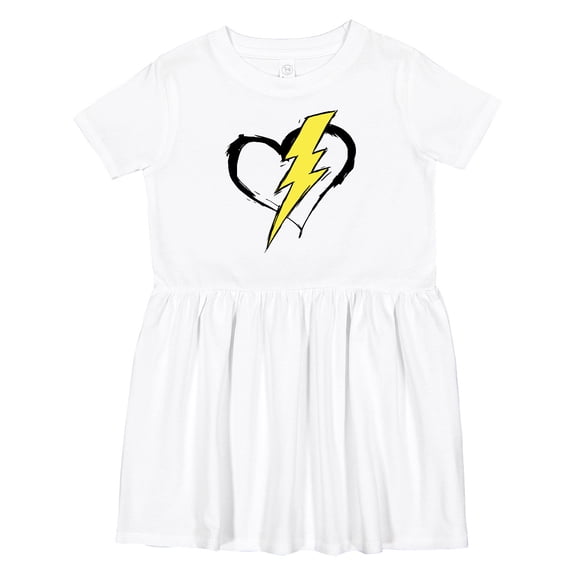 Inktastic Lightning Bolt Heart Girls Toddler Dress