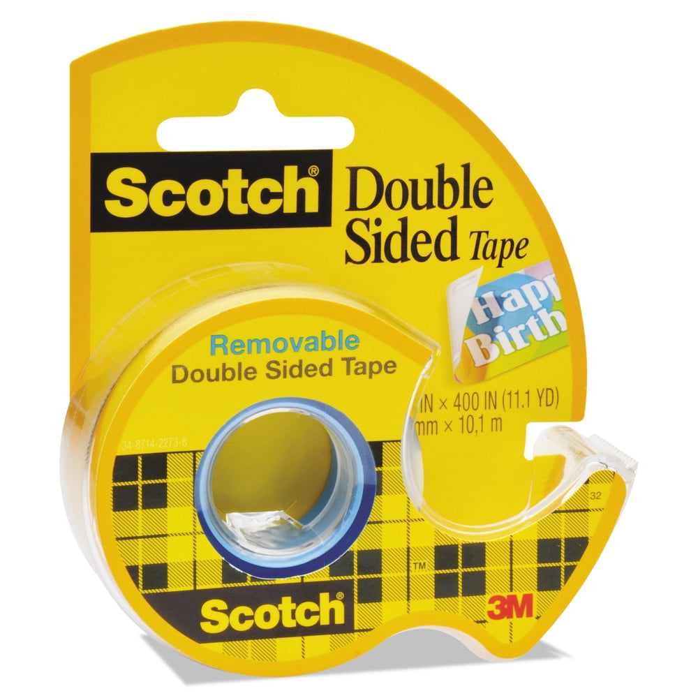 Scotch Removable Double-coated Tape, 3/4 in. x 400 in