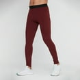 thumbnail image 2 of Wyobmus Men's Athletic Pants Cool Drying High Waisted Yoga Pant Stretchy Moisture-Wicking Workout Sports Tights A-Burgundy, 2 of 8