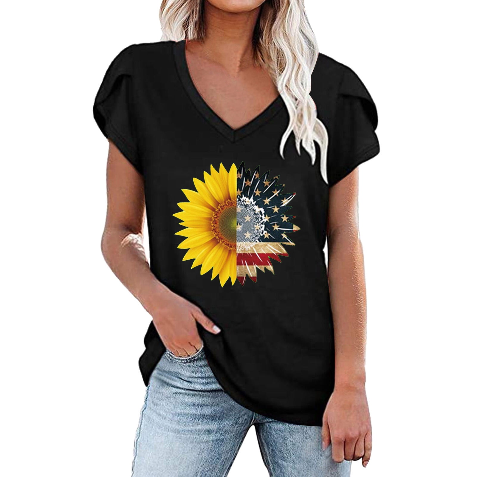 Ladies V-Neck Print Sunshirt 