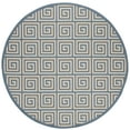 thumbnail image 2 of Safavieh Linden Joetta Geometric Indoor/Outdoor Area Rug, Cream/Blue, 6'7" x 6'7" Round, 2 of 8