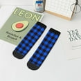 thumbnail image 7 of Fuzoiu Buffalo Plaid Blue Black Print Adult Socks, Crew Moisture-wicking Socks, Unisex Cushion Crew Socks,Casual Sports Ankle Socks, 7 of 7