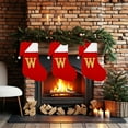 thumbnail image 4 of Personalized Christmas Stocking– Knitted Hosiery Wool Hosiery Embroidered Letter– Holiday Stockings Family Gift Bags Red with Letter W, 4 of 7