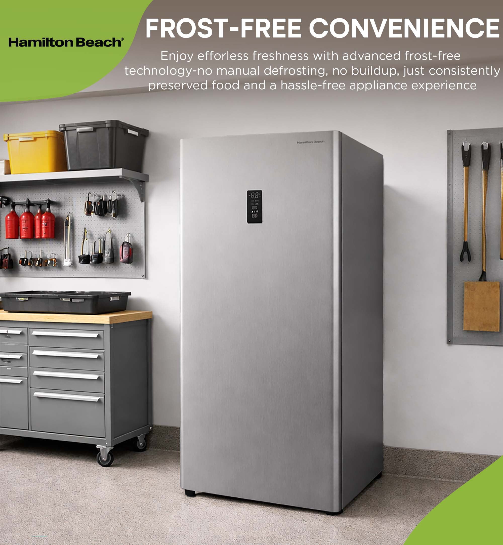 Hamilton Beach 20 cu. ft. Frost-Free Convertible Upright Freezer/Refrigerator, Stainless Steel HBFRF2099