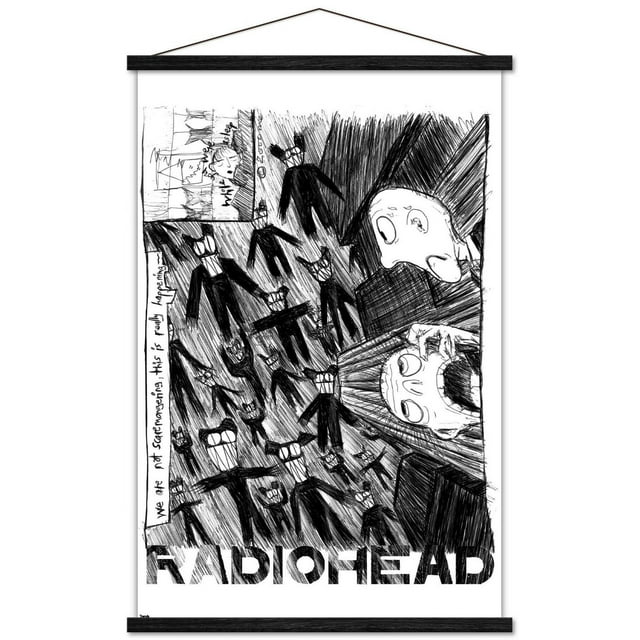 Radiohead - Scribble Wall Poster, 14.725" x 22.375" Framed