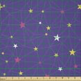 thumbnail image 2 of Ambesonne Abstract Fabric by the Yard Microfiber, Stars Network Lines Dots, 3 Yards, Blue Violet Pink Yellow, 2 of 2