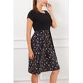 thumbnail image 4 of Women's Nursing Dress Summer Short Sleeve Patchwork Pregnancy Clothes with Pockets,Large, 4 of 9