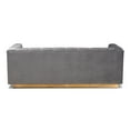 thumbnail image 5 of Bowery Hill 16.1" Modern Velvet Upholstered Sofa in Gray/Gold, 5 of 9