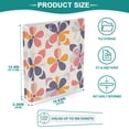 thumbnail image 3 of FORMRS 3 Ring Binder 1.5 inch with Pockets Set of 2 Clip Board 200 Sheets Capacity, Purple Retro Flower, 3 of 8