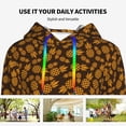 thumbnail image 4 of Lsque Colorful Pineapple Pattern Casual Women's Hoodie,Hooded Sweatshirt with Kangaroo Pocket,Pullover Hoodie with Eye-catching Drawstrings-XX-Large, 4 of 7