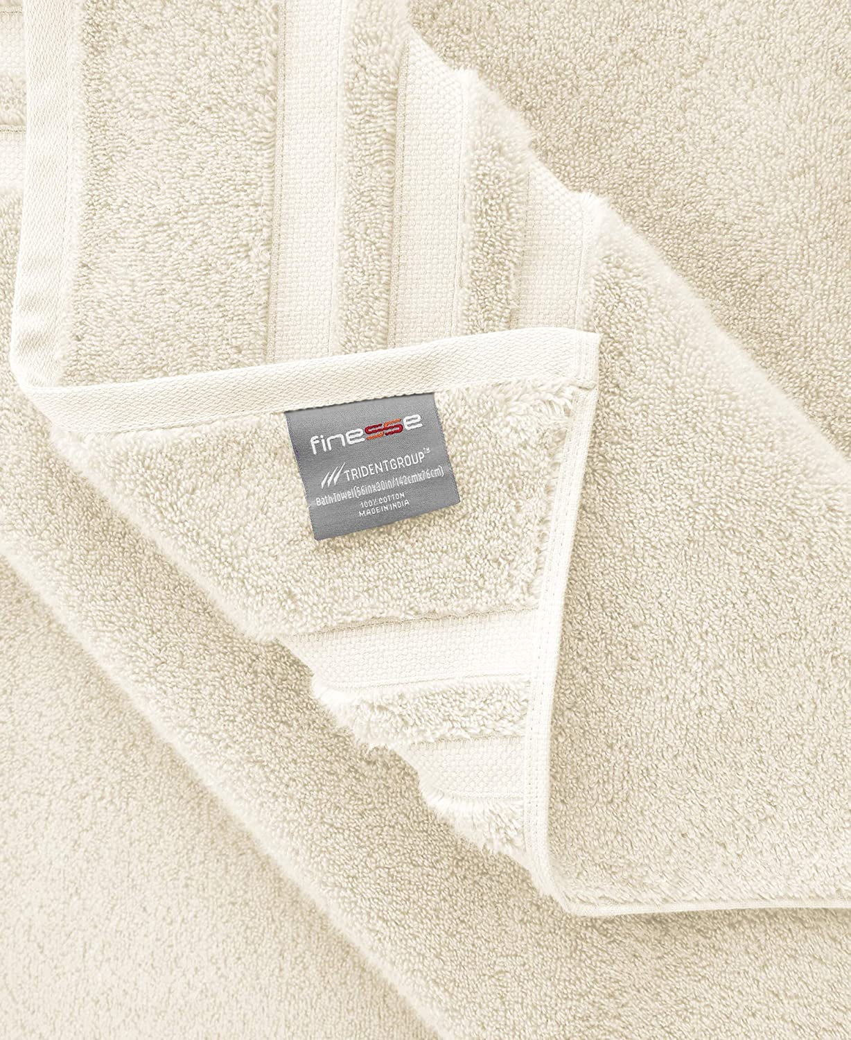 Trident Finesse Modern, 6 Pieces, Extra Absorbent Bath Towel Set, Linen Off-white